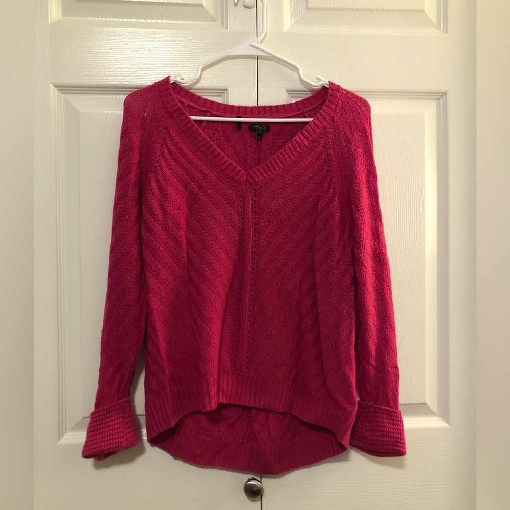 Buffalo David Bitton V-Neck Sweater in Bold Pink